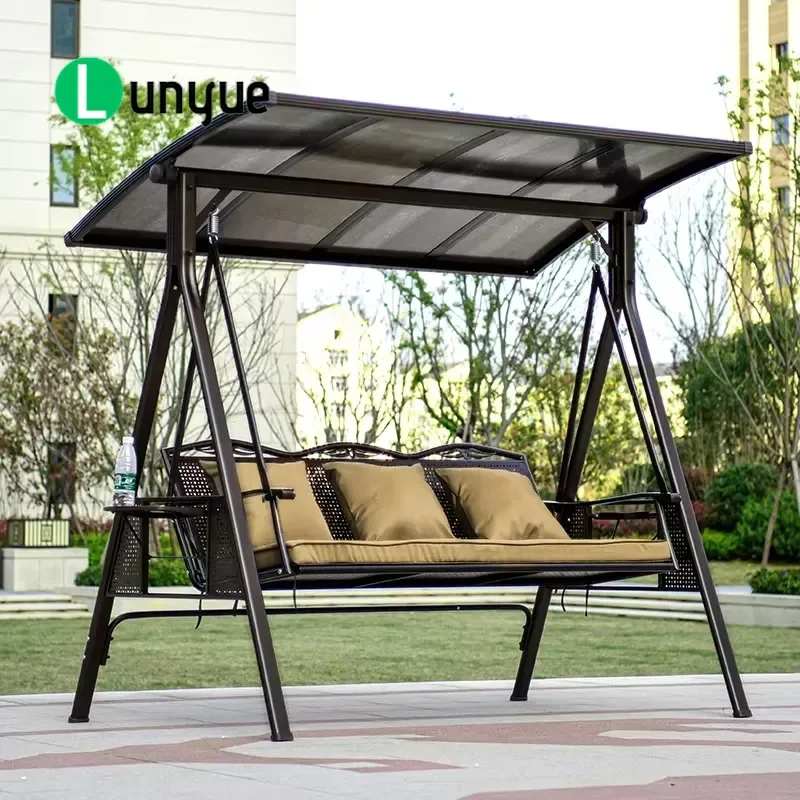 Modern Aluminum Garden Swing Chair with Canopy Outdoor Terrace Patio Furniture Wholesale Durable Weather Resistant Relaxing