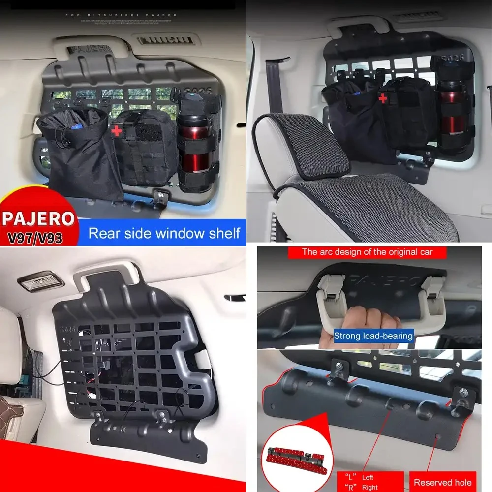 

For Pajero Storage Shelf Side Window Bracket Rear Trunk Organizer Panel Debris Rack Cargo Management Accessory