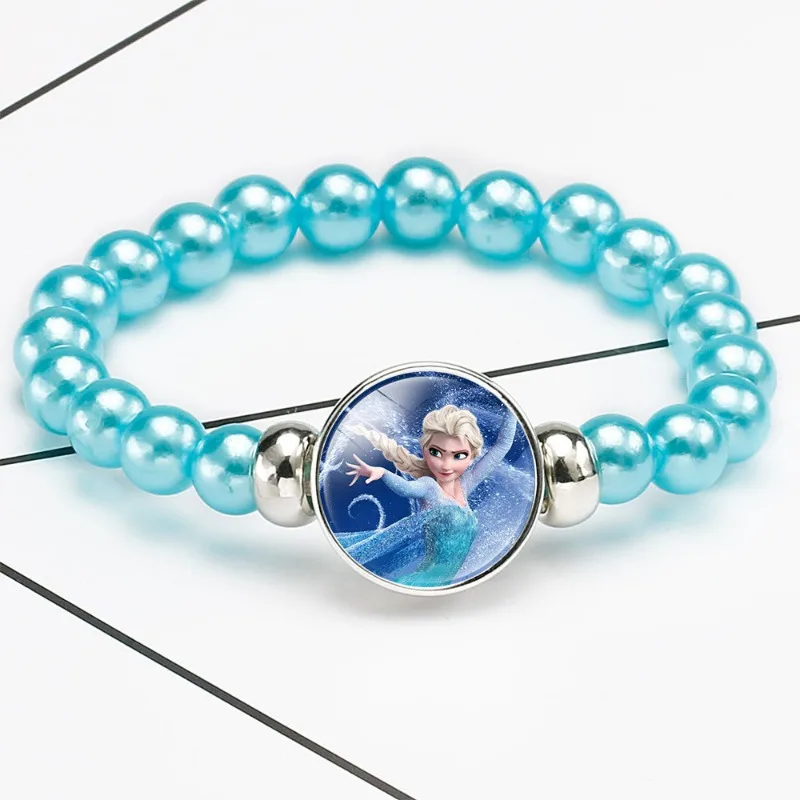 Disney Bevroren Verwarde Sneeuwwitte Sofia Armband Elsa Anna Kleurrijke Kraal Sieraden Speelgoed Voor Kinderen Verjaardagscadeau