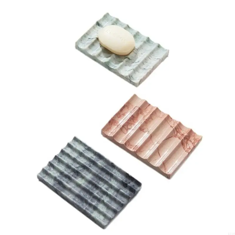 Auto Draining Bathroom Soap Holder Marble Countertops Organizers Marble Soap Tray Easy to Use for Sink & Vanity Storage 