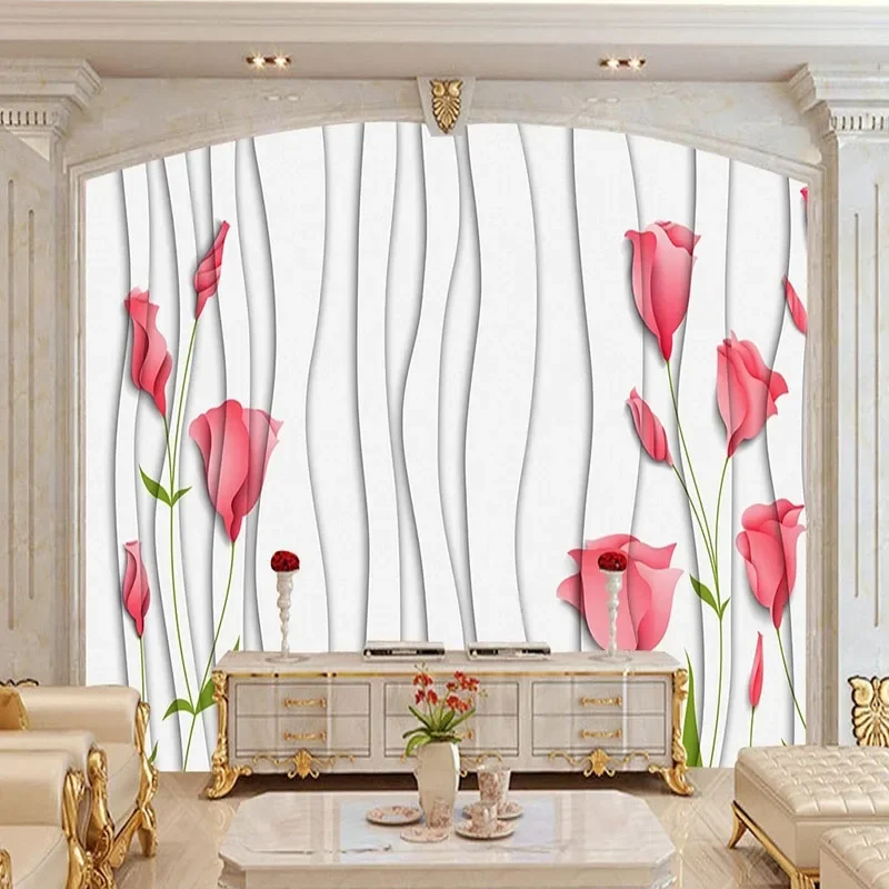 Custom Mural Wallpaper 3D Hand-Painted Floral Dream Rose TV Backdrop Wallpaper For Bedroom Walls Papel De Parede Home Décor Art