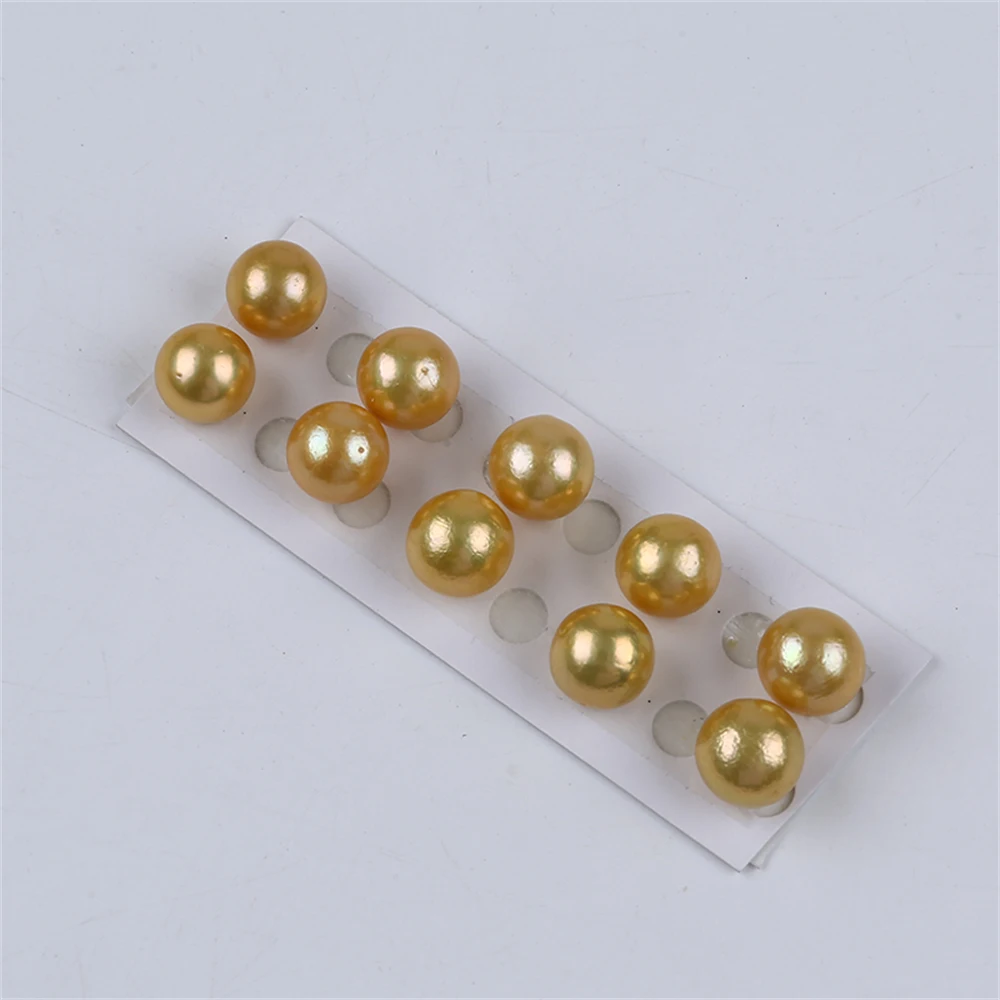 12-13mm Large Size Glod Color Edsion Round Pearl Matched for Earring Loose Pearl Beads