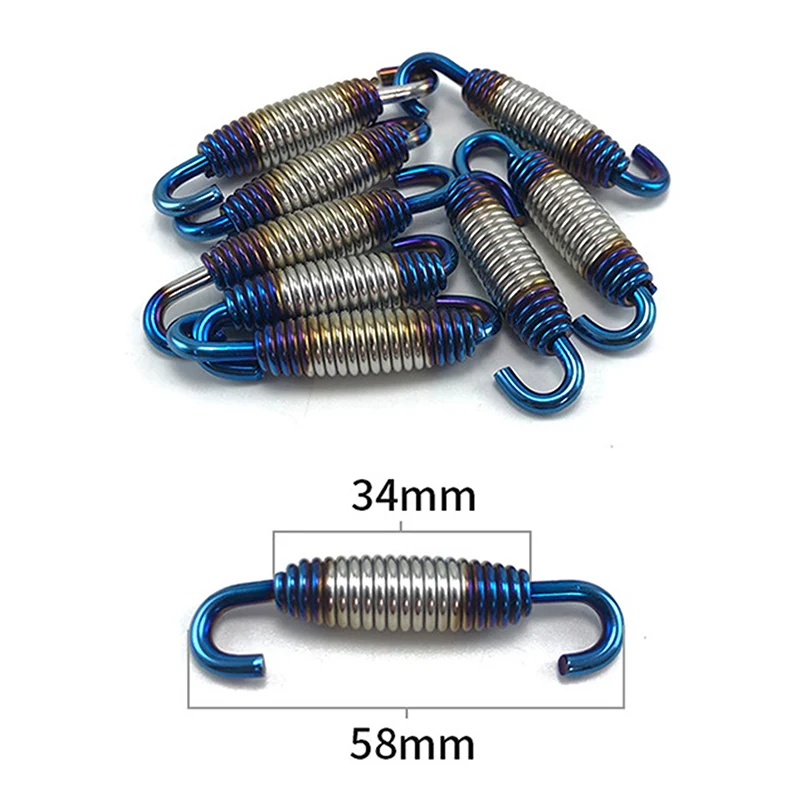 1PC Universal Motorcycle Exhaust Spring Hooks Stainless Steel Exhaust Front Middle Link Pipe Rotatable Metal Springs