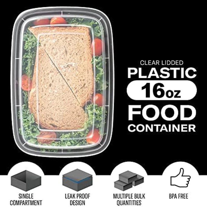 

Reusable Meal Prep Containers Microwave Safe Food Storage Containers With Lids, Box To Godishwasher & Freezer Safe Black