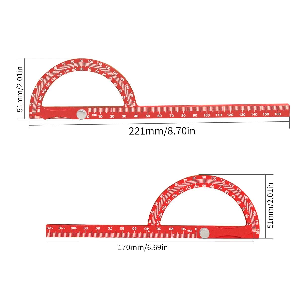 Aluminum Alloy Protractor Angle Marking Ruler, Multifunctional Protractor Woodworking Ruler for High-precision Angle Measurement image 5
