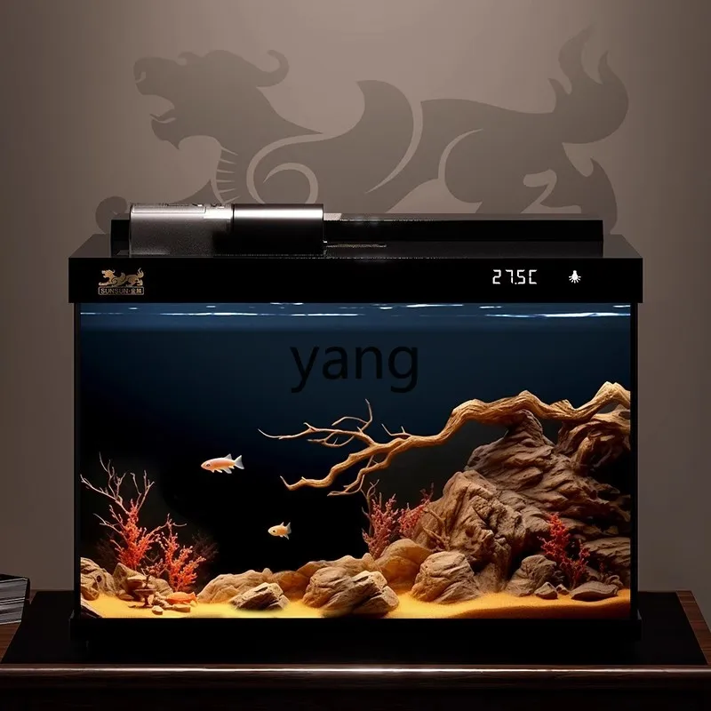 Yjq Jinlin Super White Glass Fish Tank Living Room Small Household Aquarium Ecological Filter