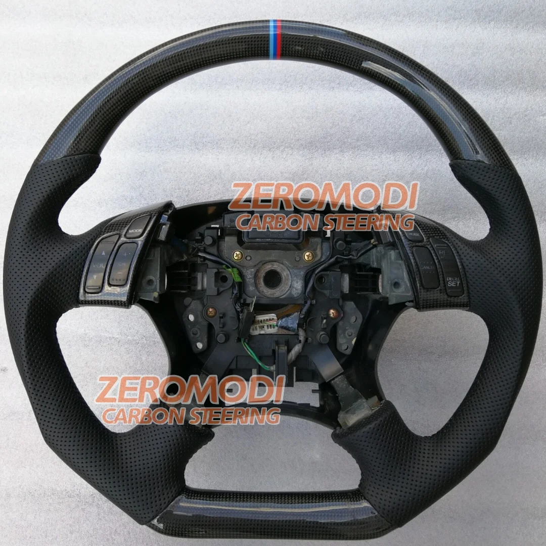 For Honda Odyssey 2003-2008 Replacement D Shape Real Carbon Fiber Steering Wheel with Leather