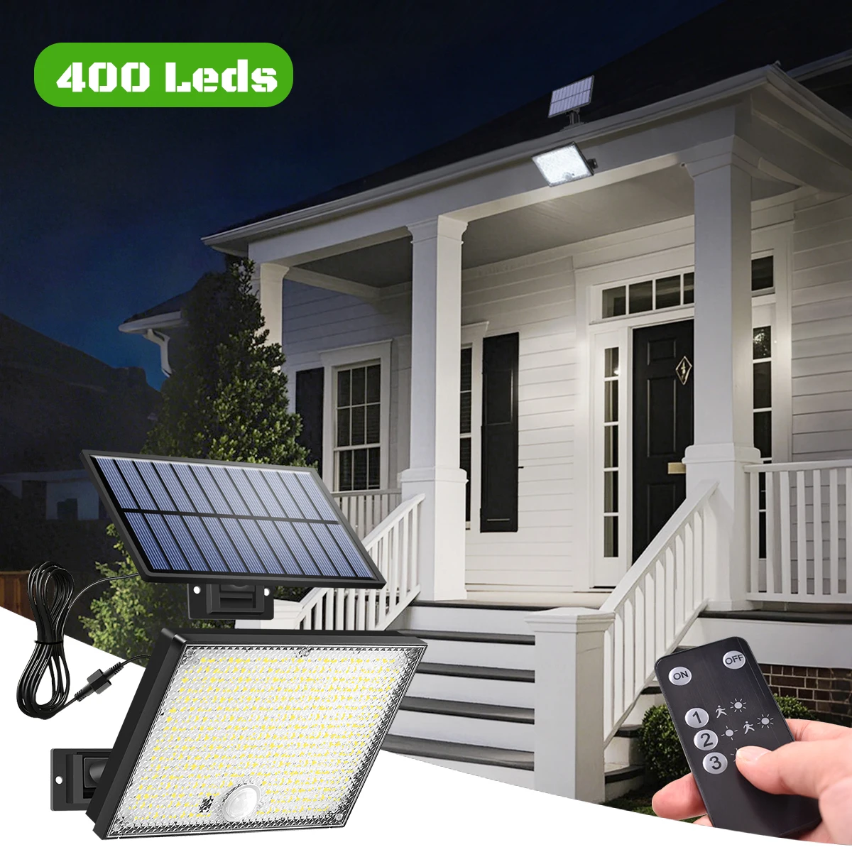 

Солнечные фонари для наружного применения 172/400LED 3 режима разделенный датчик движения наружные фонари с дистанционным управлением солнечные фонари водонепроницаемые IP65