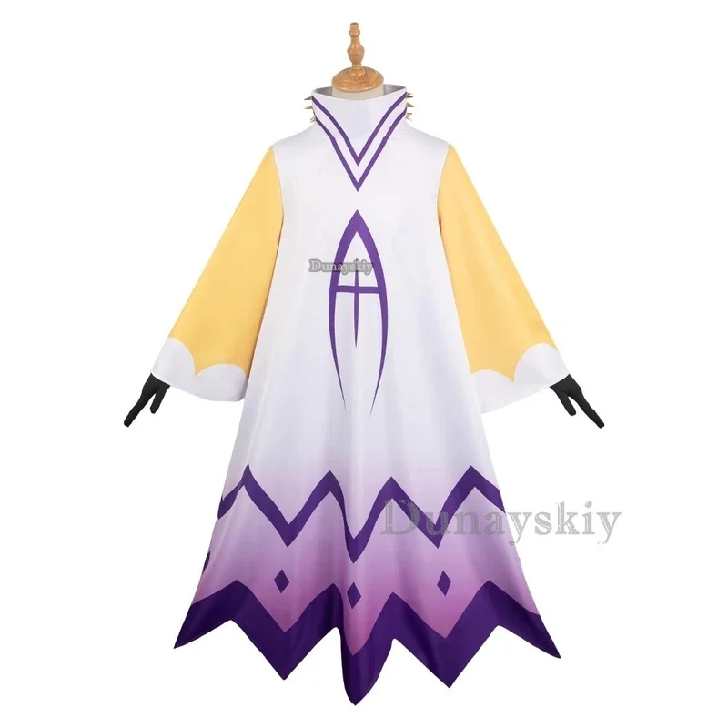 TV Adam Hazbin Costume Cosplay Abito Mantello con Guanti Abiti da Gioco di Ruolo per Uomini Adulti Maschio Carnevale di Halloween Travestimento