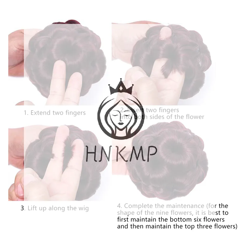 Synthetic Hair Bun Nine Flowers Bud Wig Bag Hair Clips For Women Ponytail Claw Clip Lifelike Hairpiece Styling Tools