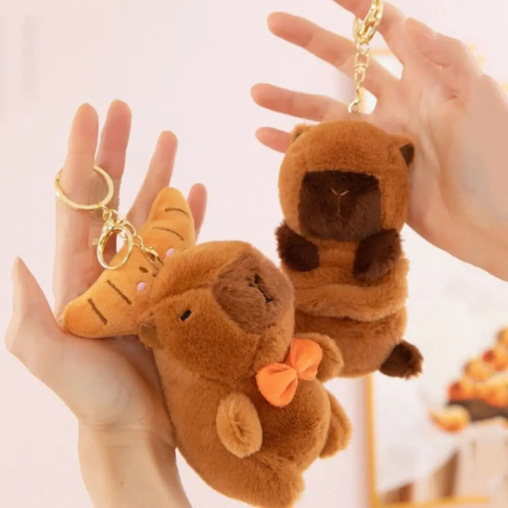 

Creative Stretchable Capybara Plush Keychain With turtle Cartoon Plush Couple Keychains Sweet 10cm Capybara Plush Doll Couple
