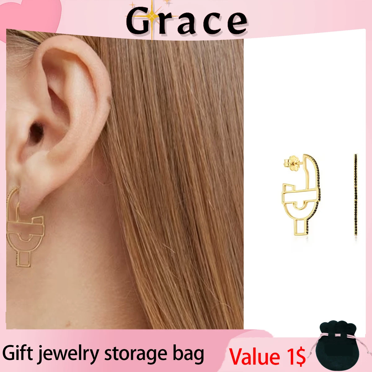 2024 Hot Fashion Avant-Garde S925 Silver Material Lock Shape Women’s Earrings Jewelry Gift