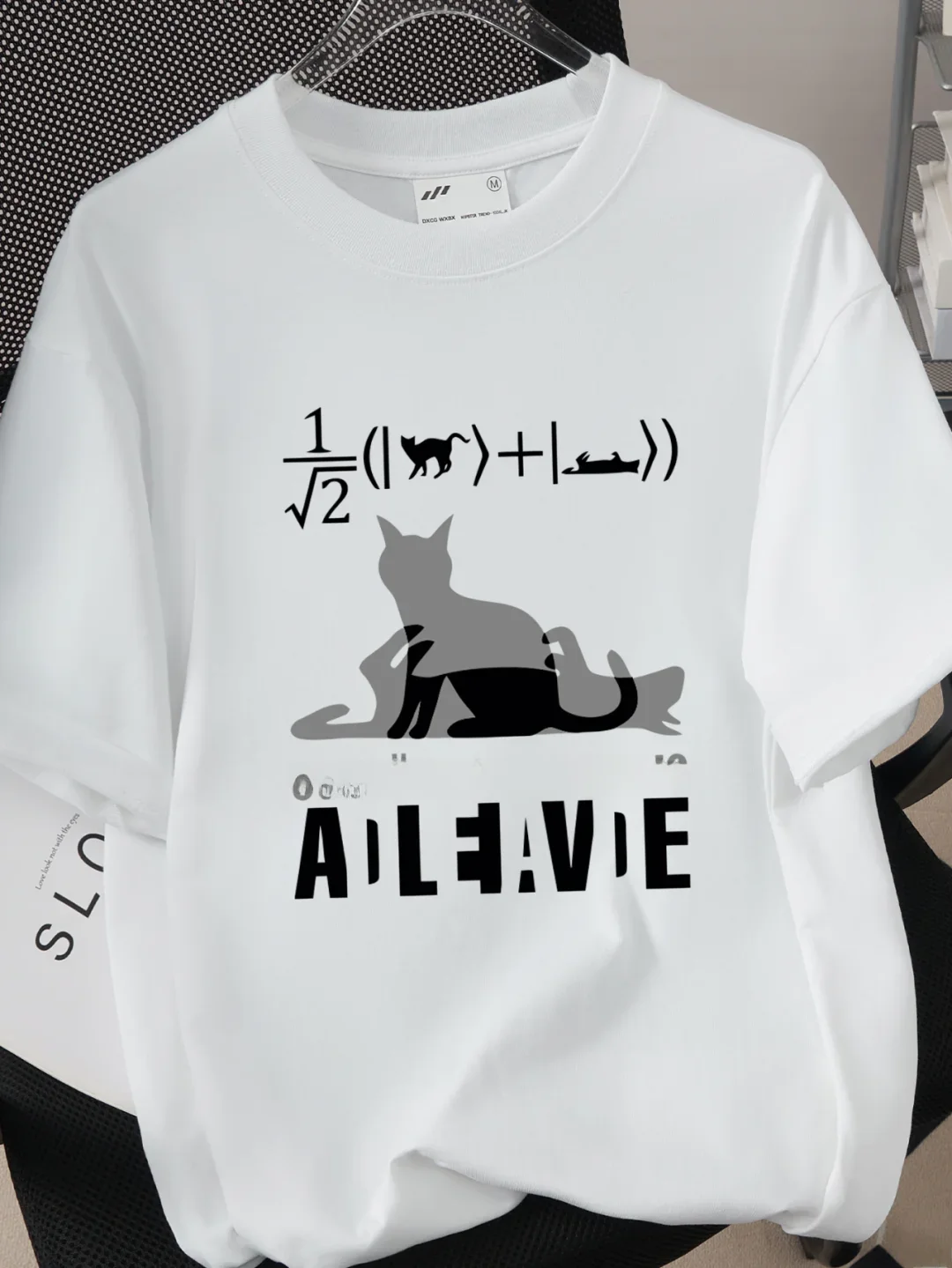 Schrödinger's  Physics Student Cotton T-Shirt round Neck Short Sleeve Fun Print Cool Feeling Casual Wear for Men And Women