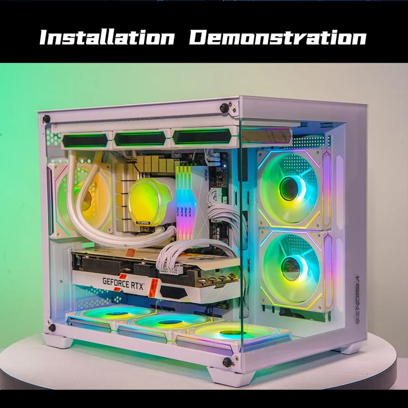 Prism 6PRO ARGB ventilateur de boîtier éclairage miroir infinie et F120-3in1 120mm ventilateur CPU PWM, 1600 tr/min/61.5 CFM/pour boîtiers/refroidisseurs CPU