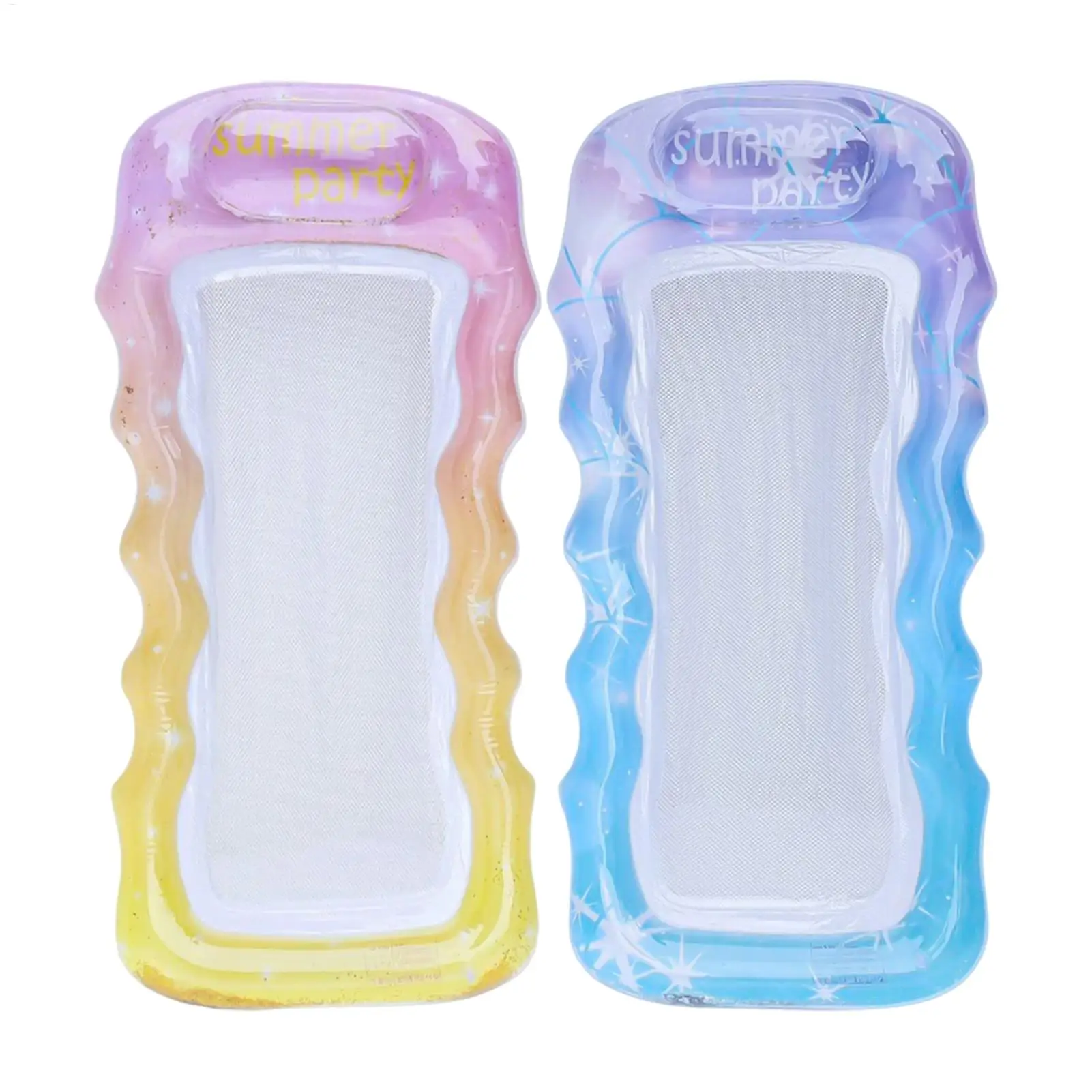 Tanning Pool Lounger Inflatable Mesh Water Hammock Headrest Floating Bed Lake Party Float Adults Lounger Pool Floats Raft