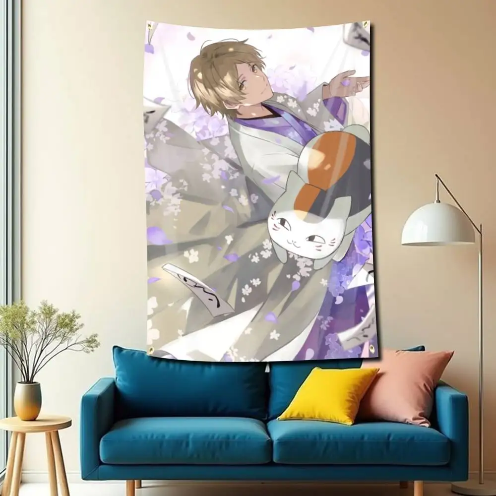 Anime N-NatsumeS Book of Friends Flag Tapestry Banner for Bedroom Living Room Outdoor Camping Custom Supported