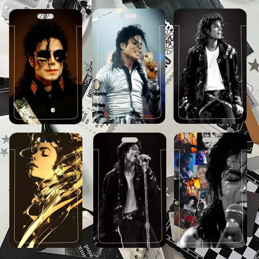 Singer M-Michael J-Jackson ID Card Holder Neck Strap Pendant Door Badge Holder Lanyards Keychain Work Credential Case Gift