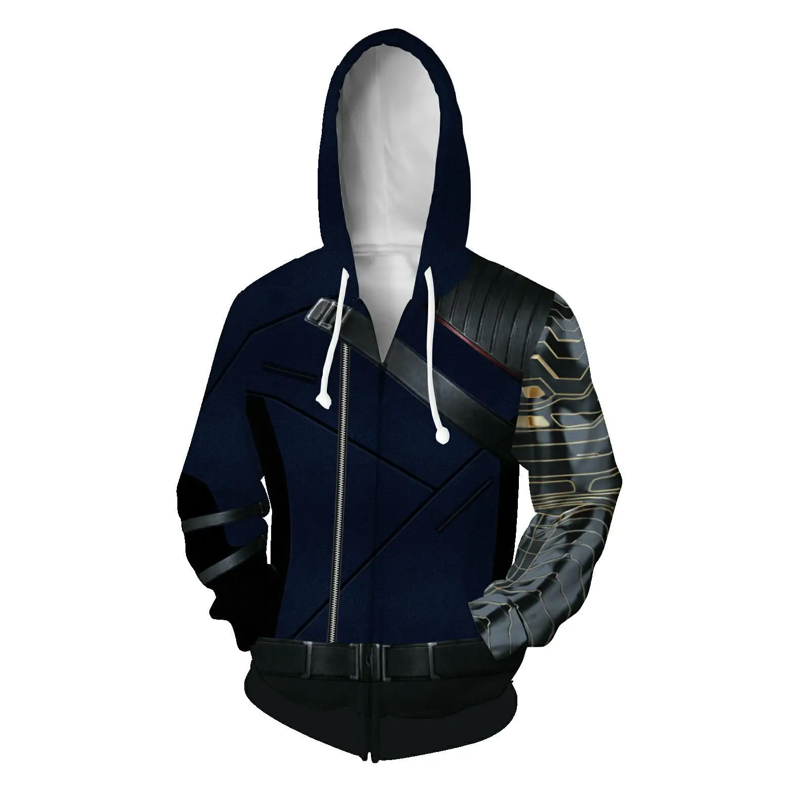 Winter Soldier Cosplay Hoodie 3D Hooded Polyester Spring Autumn Halloween Unisex Jacket Thin Party Winter Soldier Costume