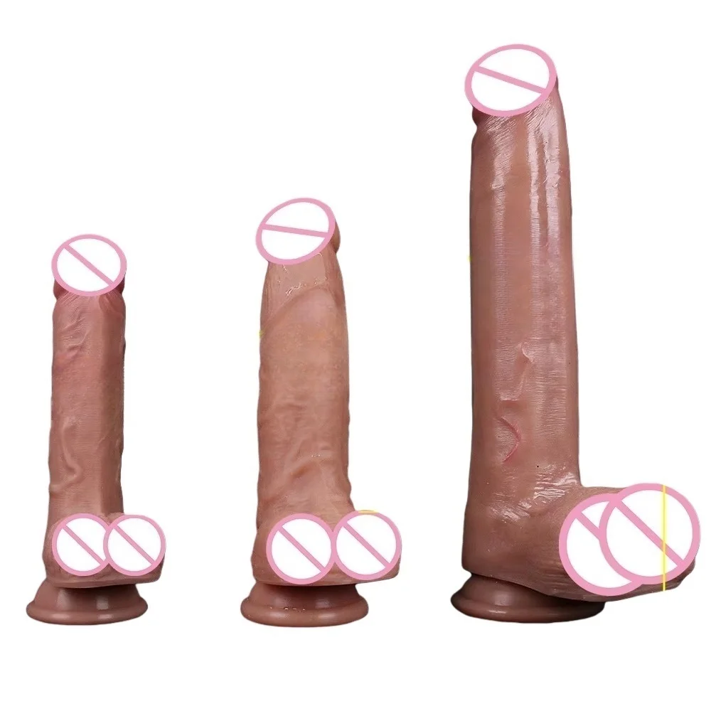 Soft Sexy Huge Dildo Skin Feeling Realistic Penis Sex Toys for Women Big Dicks Double Layersilicong  Suction Cup Anal stimulator