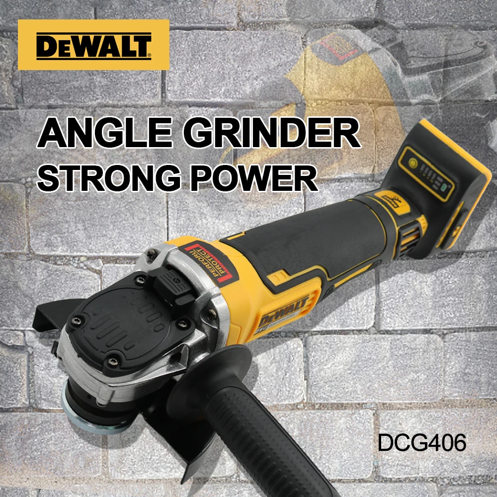 

DEWALT DCG406 100MM 125MM Kit Brushless Cordless Angle Grinder 20V Lithium Power Tool 9000RPM Polishing Machine Cutting Machine