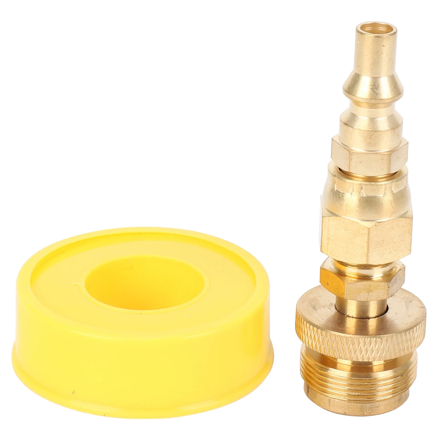 1LB Propane Regulator Adapter, 1in -20 Male Throwaway Cylinder to 3/8in Male Flare and 1/4in Quick Connect Plug Fitting