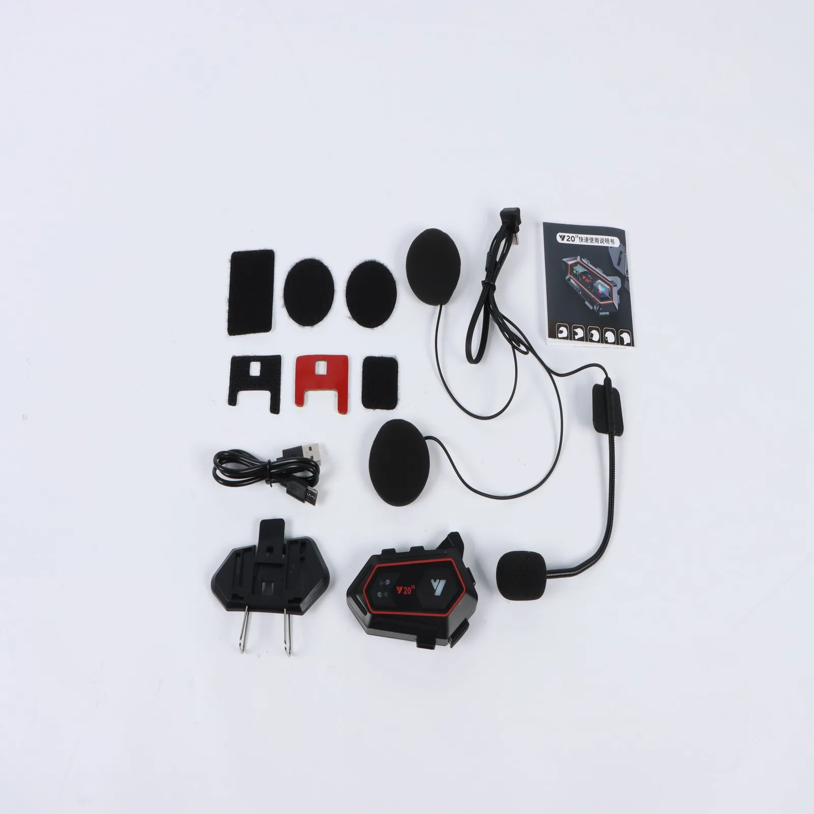 1 قطعة سماعة رأس بخاصية البلوتوث لخوذة الدراجة النارية العالمي الاقتران IPX6 مقاوم للماء AI صوت مساعدة لركوب الملحقات