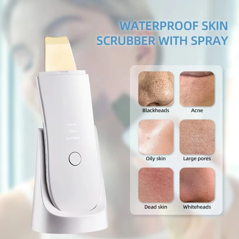 Elektrische Huid Scrubber Peeling Comedondrukker Diepe Gezicht Reiniging Lifting Ion Acne Porie Cleaner Facial Spatel Schop Cleanser