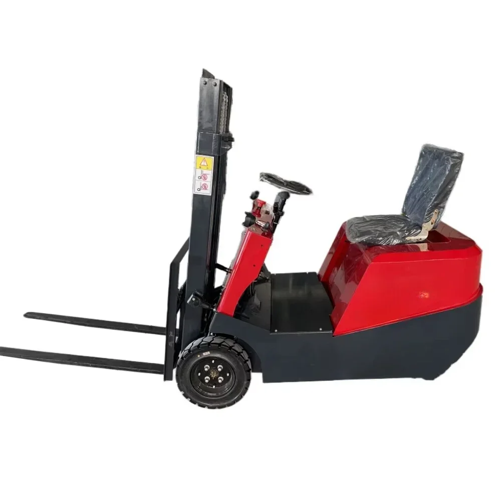 

# 800 кг небольшой трехколесный мини-нагрузчик для вождения, электрический вилочный погрузчик, гидравлический подъемник, штабелер, складская тележка для загрузки и разгрузки