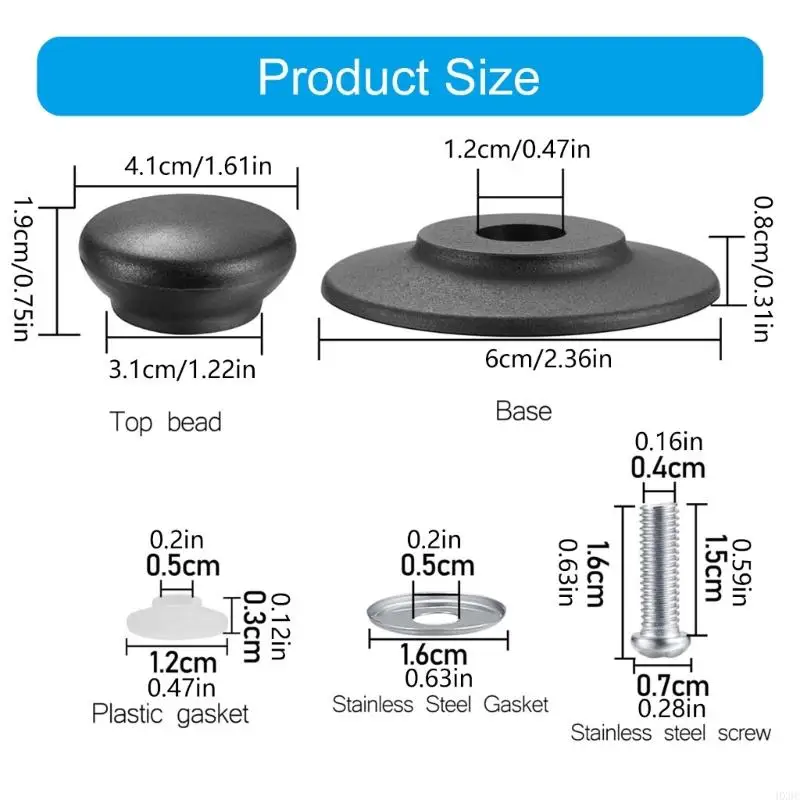 4pcs مقابض بوتس متعددة الأغراض مقابض بدائل المقابض المنزلية لإكسسوارات المنزل لمستلزمات المطبخ غطاء وعاء الطهي الأسود