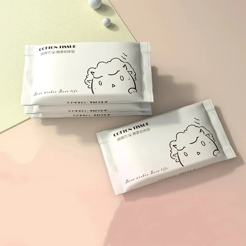 20pcs/bag Disposable Face Towel Soft Individual Pocket Paper Tissue Facial Cleansing Wet Dry Makeup Wipes Beauty Square Towel