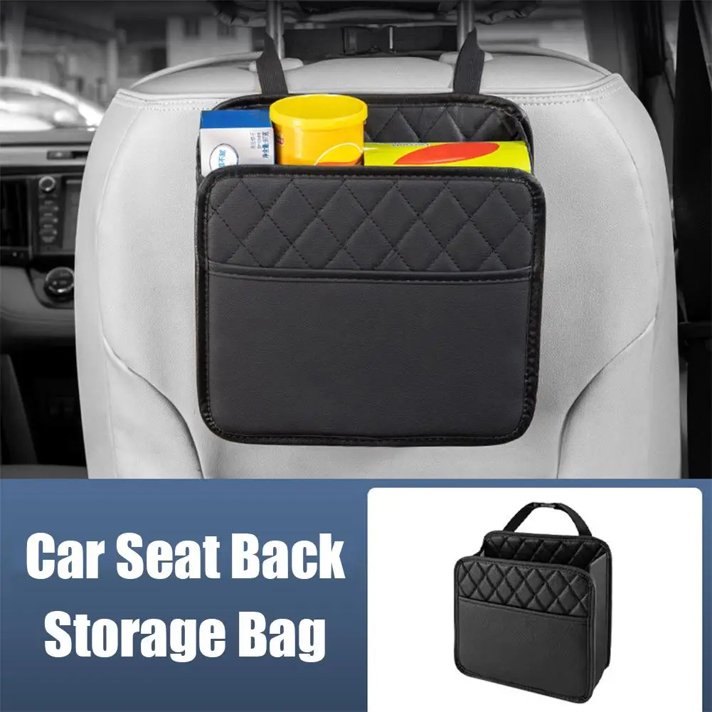 

PU Leather Multifunctional Car Seat Back Storage Bag Accessories Large Interior Garbage Car Wear-resistant Waterproof Capac B1N9