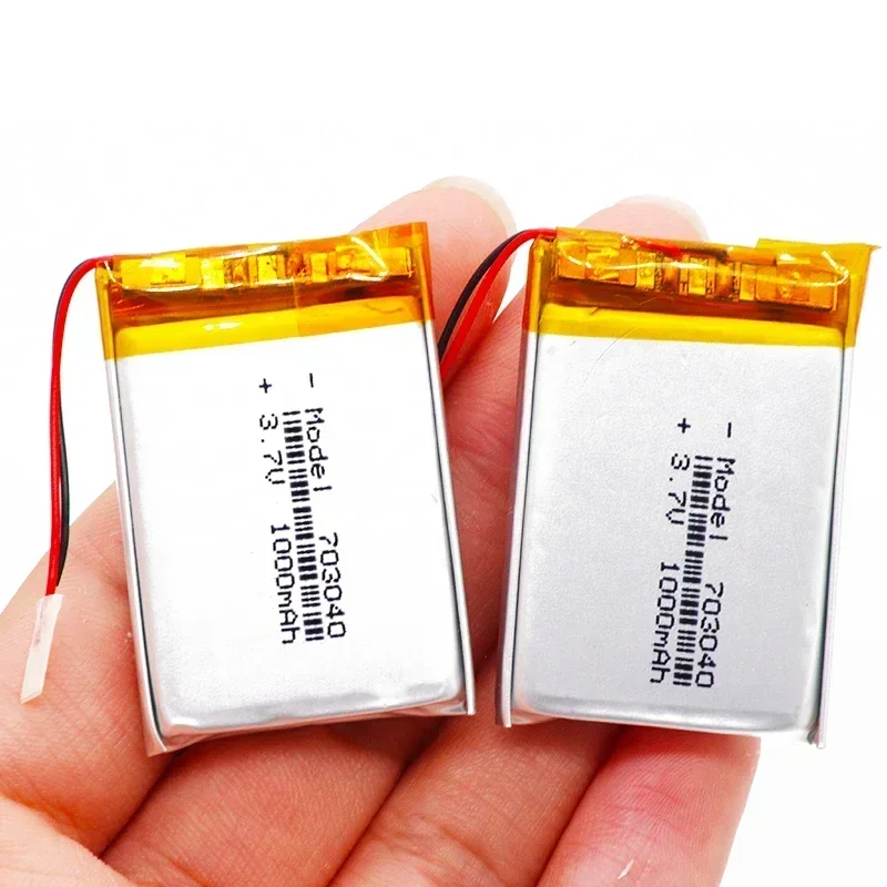 1-10pcs  3.7v 1000mAh Li-po Battery 703040 Rechargeable Lithium Batteries For LED Light MP3 MP4 Cell Phone DVD Laptop Power Ban