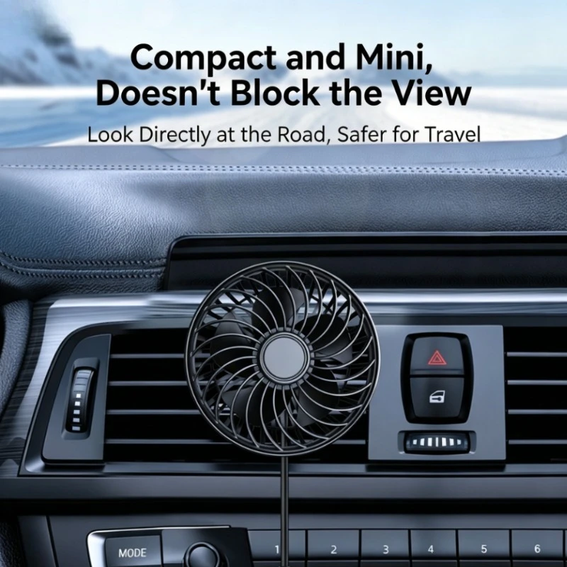 360 Degree Rotating Car Air Vent Fan Mini USB Desk Fan Portable Cooling Fan For Home Car Travel Accessories