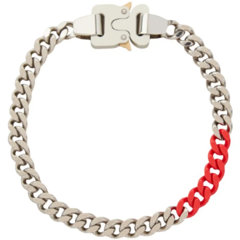 1017 ALYX 9SM new fashion 2025 electroplated metal color blocking INS style men and women accessories necklace alloy simple
