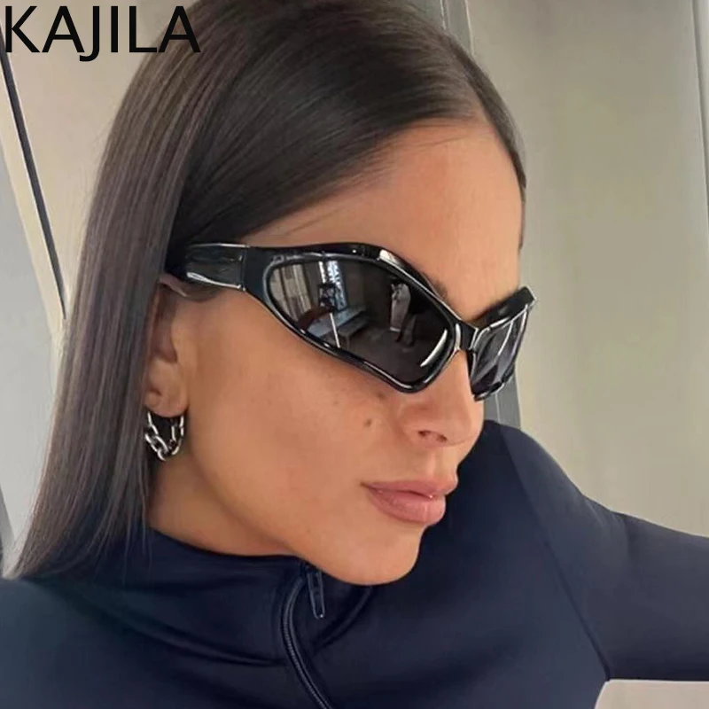 Y2k Punk Sports Sunglasses Women Men 2024 Luxury Brand Steampunk Irregular Sun Glasses for Ladies Retro 2000\'s Shades Eyewear