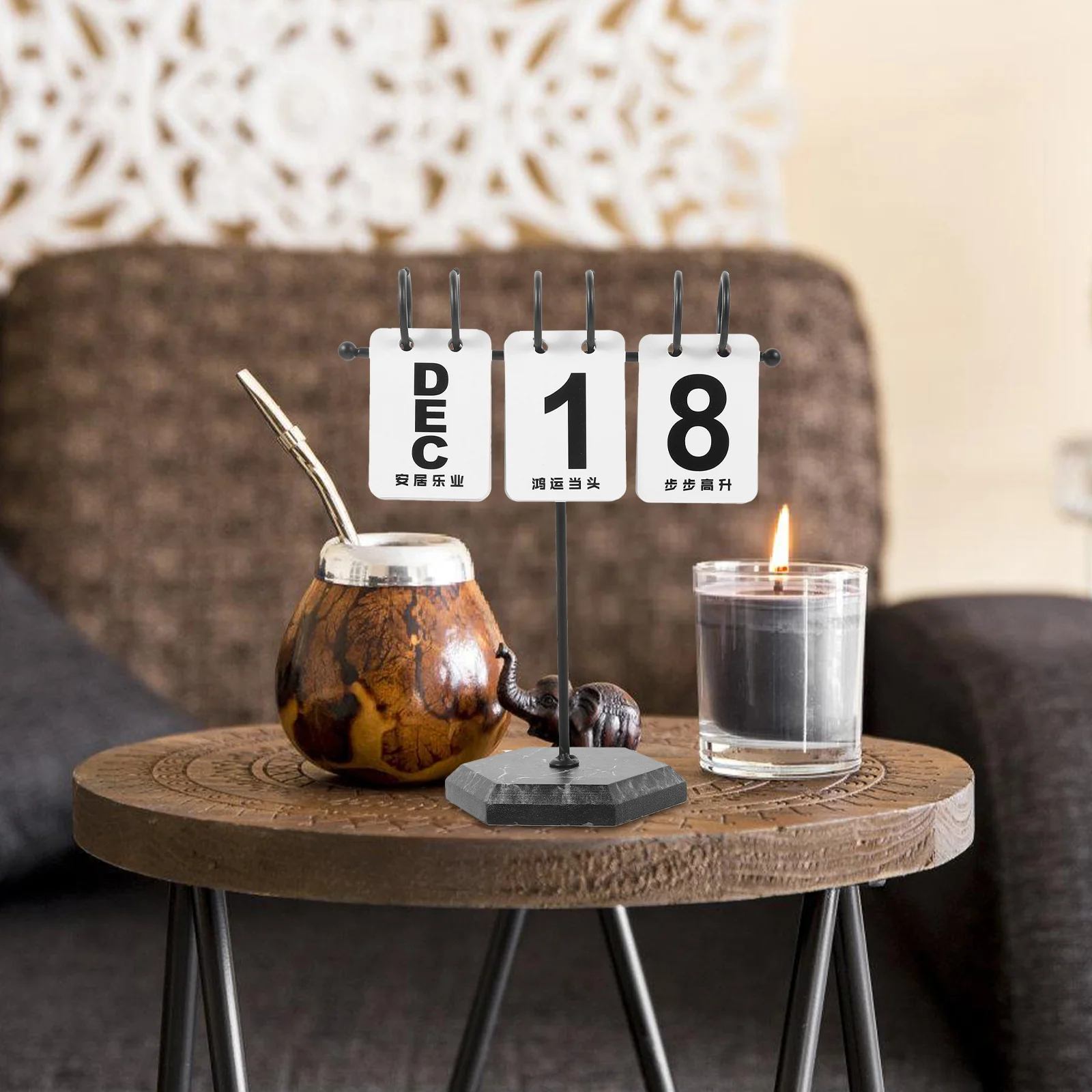 

Многоразовый настольный календарь в деревенском стиле, элегантный, визуальный, удобный, стоячий, настольный, украшение, аксессуар, настольный календарь