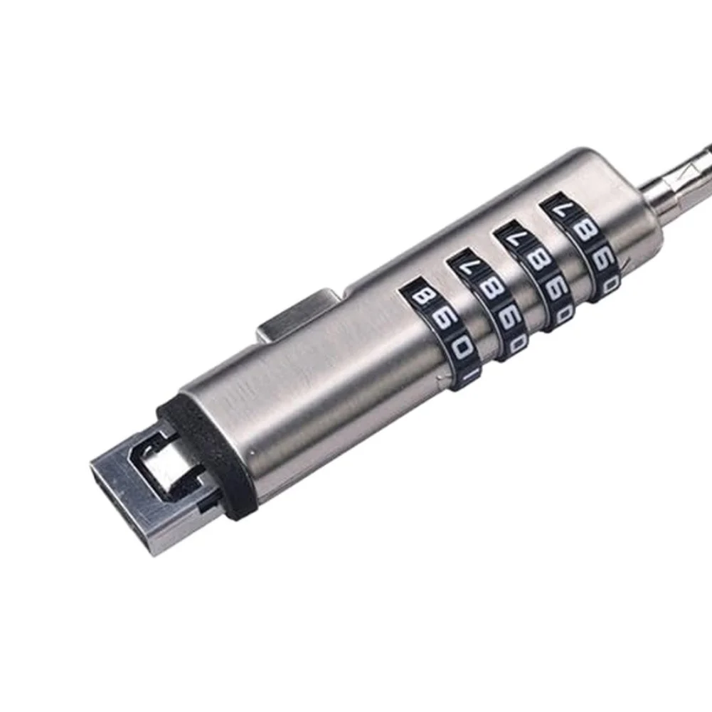 Compact USB Computer Lock with High-Density Alloy Steel Cable and Keyed Lock Cylinder for Laptop Desktop Protection