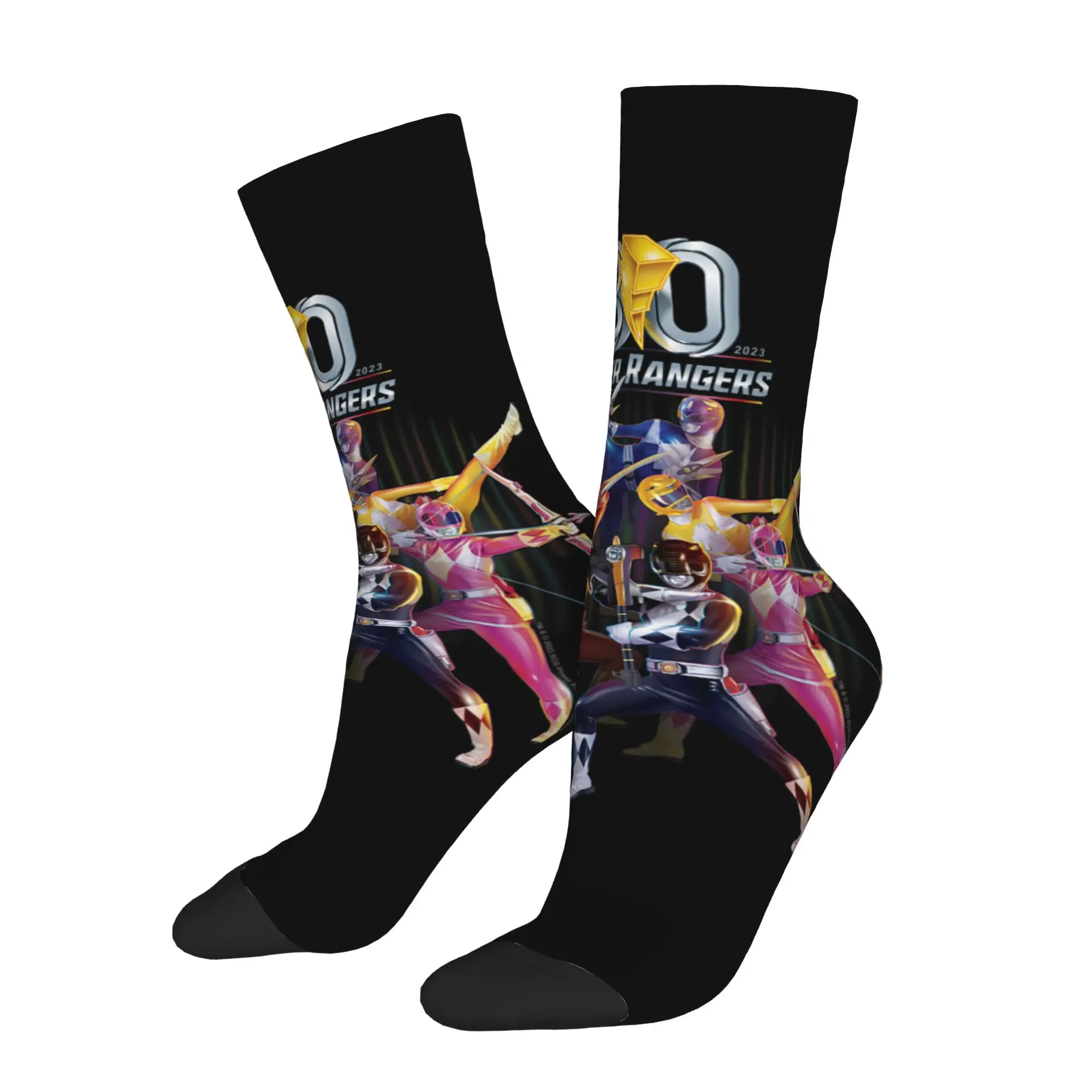 Socks Vintage Power Rangers 30th Anniversary Mighty Morphin Vintage Poster Crazy Men's compression Socks Unisex Sock