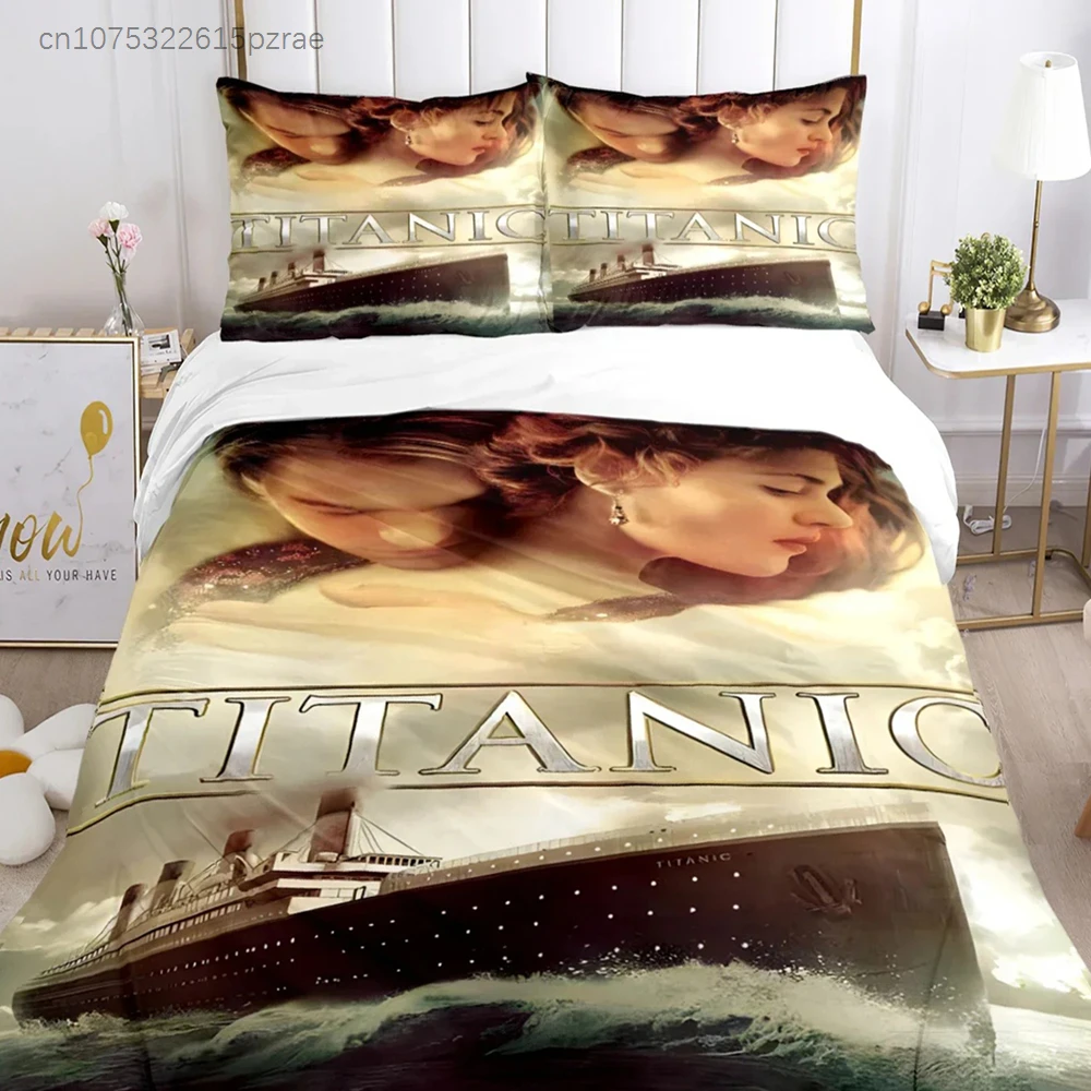 Titanic Romantic Love Duvet Cover Comforter Bedding Set Soft Quilt Cover And Pillowcases For Teens Boy Single Double Queen King 3