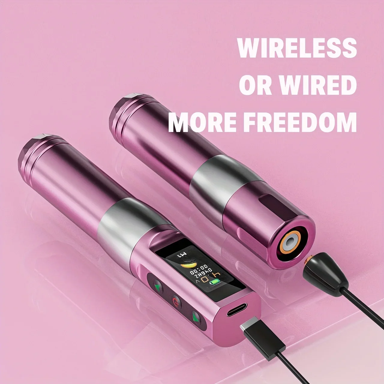 Wireless Tattoo Pen, Rotary Tattoo Gun Lightweight LED Digital Display Slim Frame , Eyebrow Tattoo Machine for Women Beauty