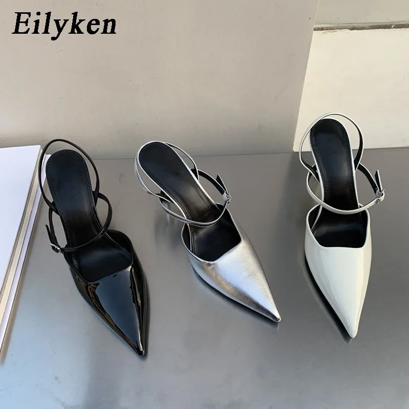 Eilyken 2024 Spring Women Slingback Shoes Fashion Shallow Buckle Strap Elegant Snadal Low Thin Heels Dress Pumps Zapatos