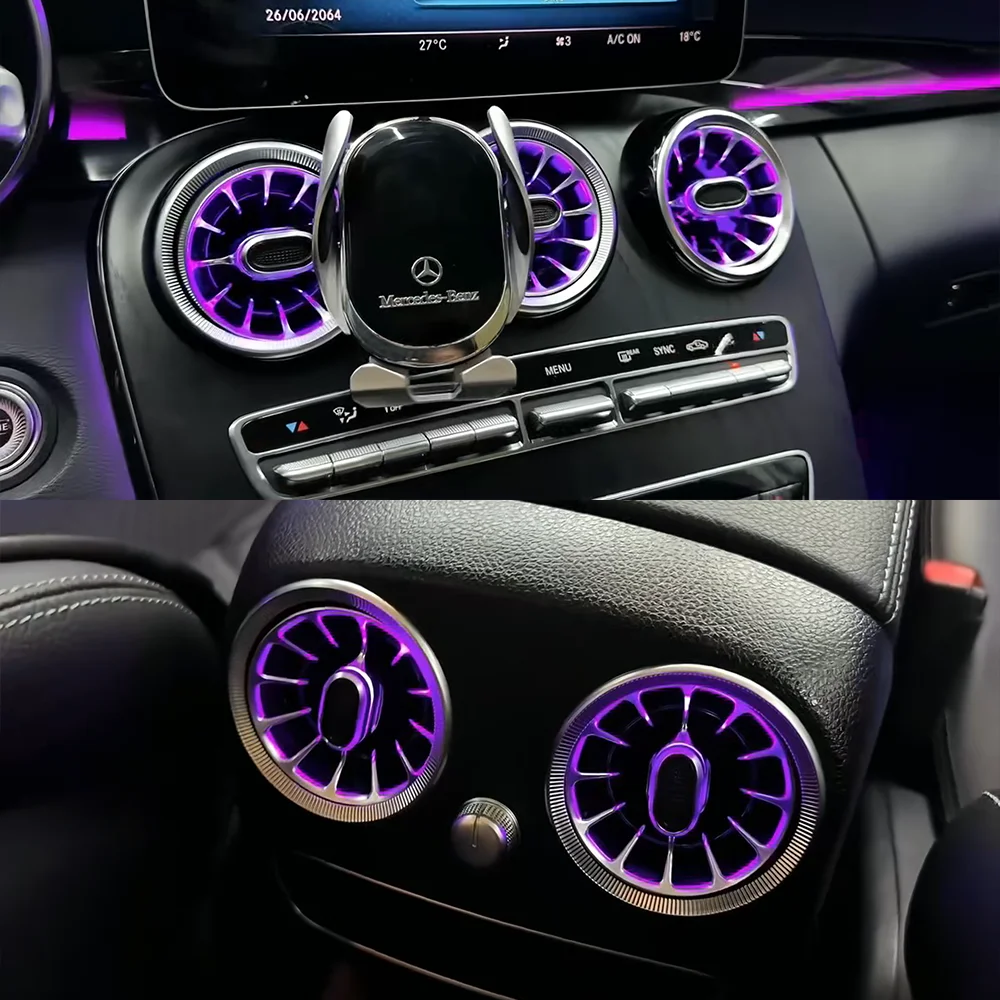 For Mercedes Benz 2015-2022 GLC X253 Car Interior Upgrade and Modify LED Dynamic Magic Color OEM Size Cube Style Ambient Light