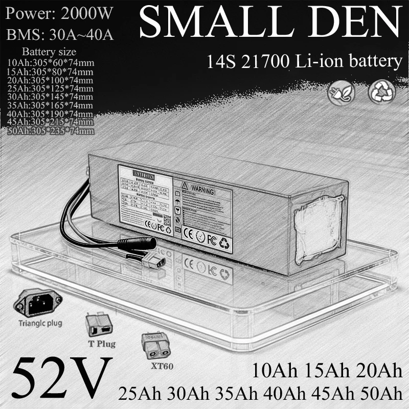 52V 10Ah 15Ah 20Ah …