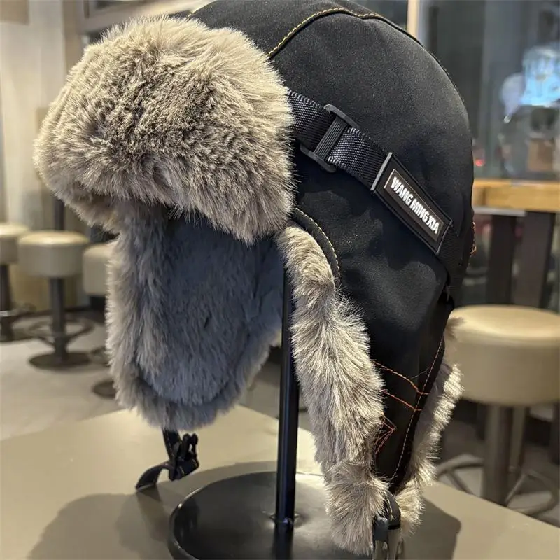 Men's Plush Ear-Protecting Lei Feng Hat, Retro Workwear Style, Autumn and Winter Outdoor Snow Weather Mountaineering and Cycling Windproof Face Protection Hooded Winter Hat, Available in Multiple Colors