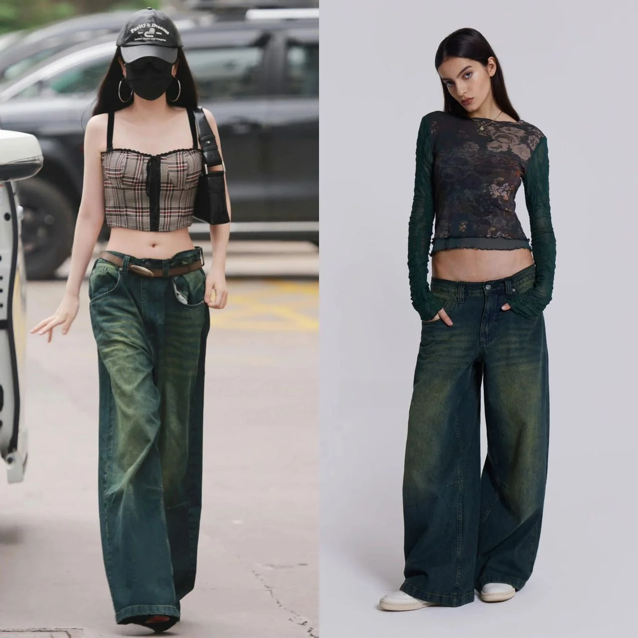 

Jennie Jinzi Vintage Waed Wide Leg Jeans Versatile Classic Blue Denim Pants for Women Spring Autumn Winter Seasonal Wear