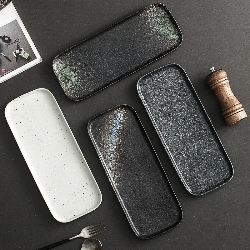 LingAo-Ceramic Rectangular Dessert Display Tray