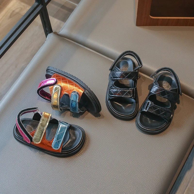 2026 Summer Flat Children Shoes Hemp Rope Set Foot Beach Sandals Outdoor All-match Casual Slippers Large Size Baby Girl Shoes