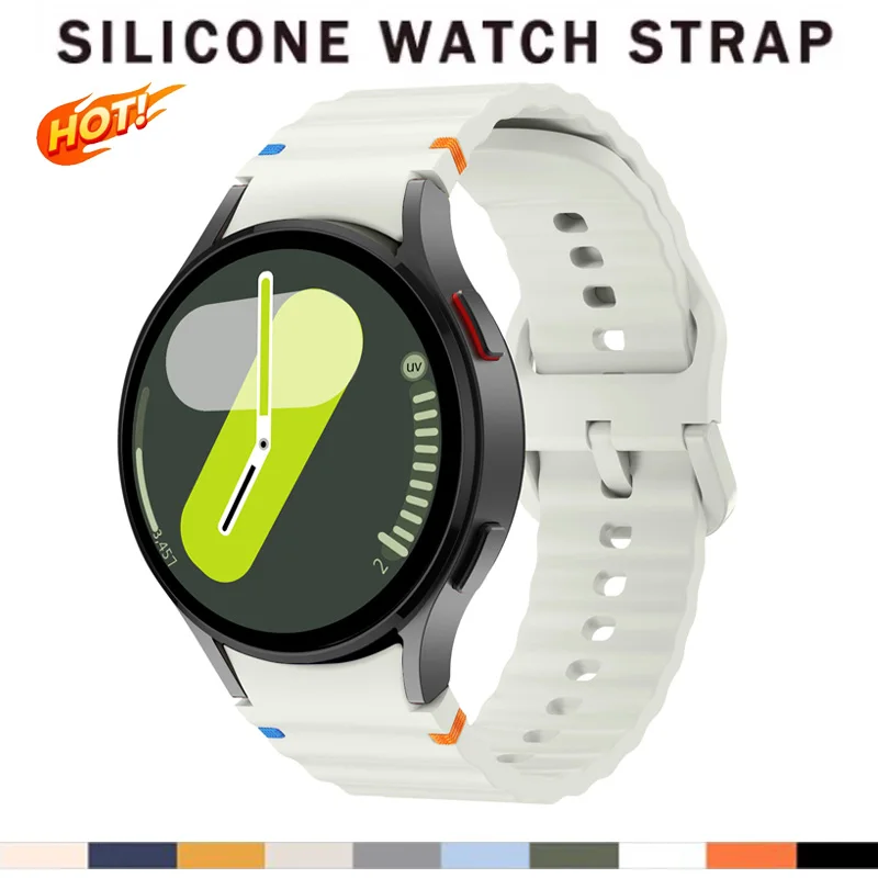 Original Silicone Strap for Samsung Watch 7/6/5pro 44mm 40mm 45mm FE Sport Bracelet correa For Galaxy Watch 4/6Classic 43mm 47mm