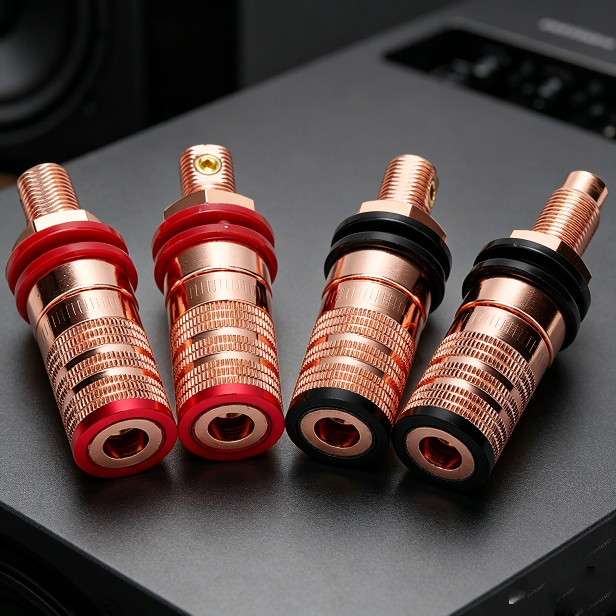 HIFI Pure Copper Binding Posts 24K Gold Plated Sold Banana Jack CMC Style Silver Plated Binding Post