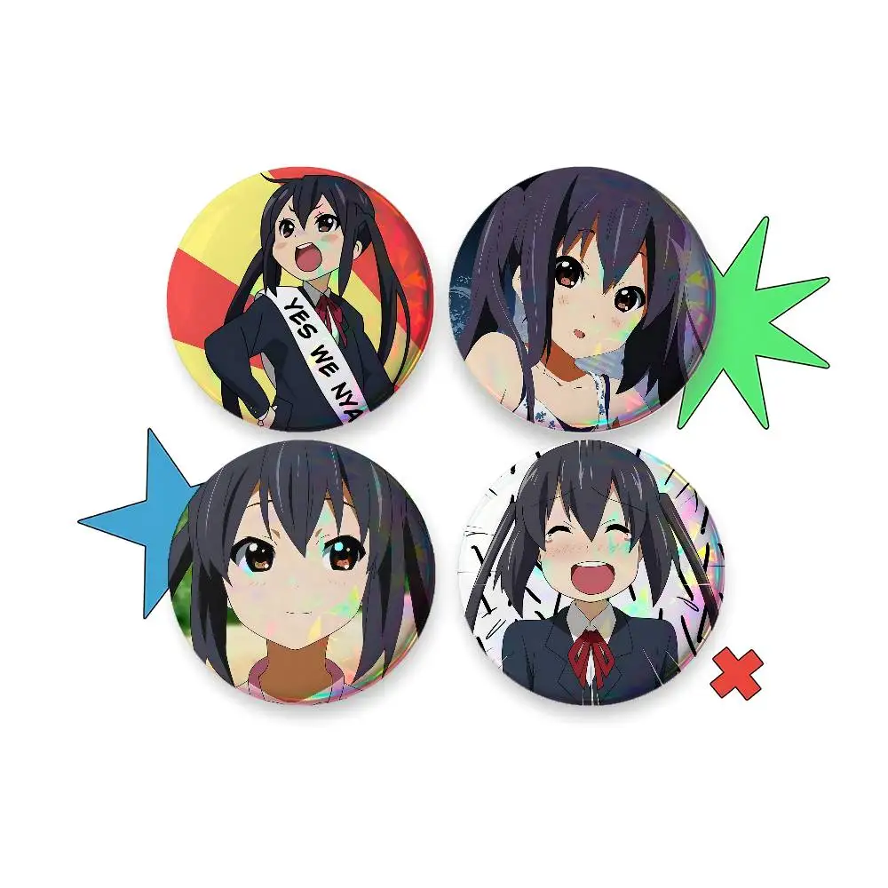 Cartoon A-Azusa Nakano Cute For Badge Custom Laser Hologram Enamel Pin Badge Metal Lapel Brooch For Clothes Bag Accessory Gift